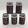Five black mini soda-can style containers with red script and a Zero label, silver-tone tops