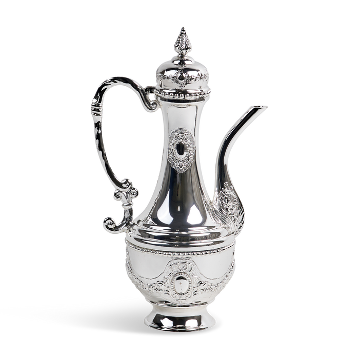 Chanukah Kriegel /Oil Bottle Silver Plated with Cover 10.5" — Judaica Decor