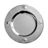 925 Silver Coated Tray for Kiddush Cup Oval Mini Diamond 5"