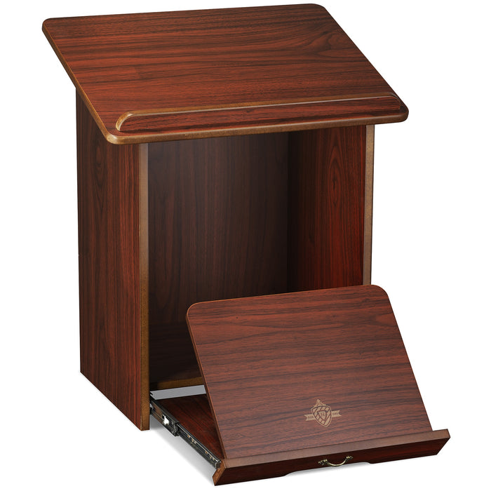 Mahogany Table Top Shtender Walnut Color 21"H 17"with 13'L with Bottom Pullout Shtender