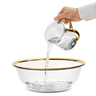 Acrylic Wash Cup Set Large Clear with Gold Rim — Netilas Yadayim Cup