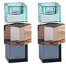 Set of 2 Colored Crystal Candlesticks and Tealight Holders (reversable) 6"H — Shabbos Candlesticks