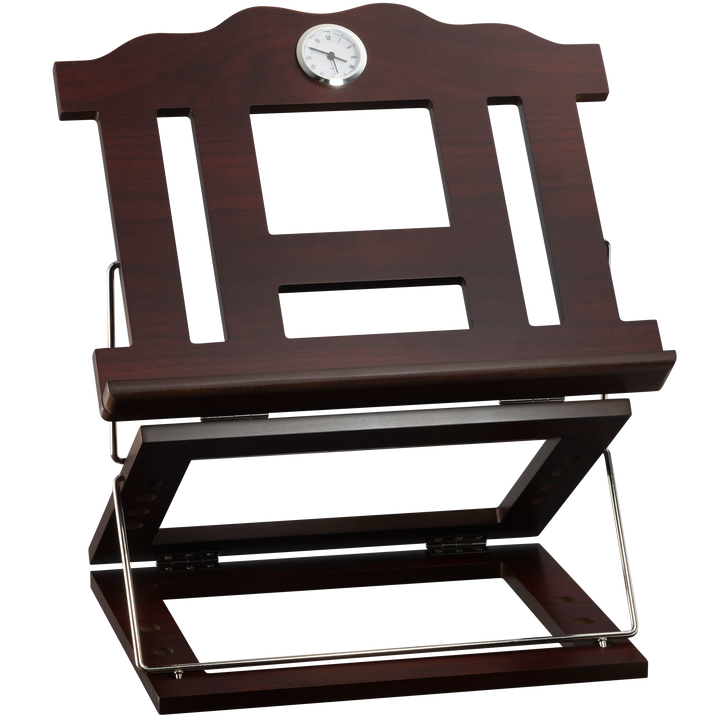 Wooden 2 Tone Book Stand 2 Position Silver Clock 15 X12 " — Shtender (A&M Judaica)