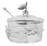 Honey Dish with Apple Shapes Silver