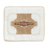 Challah Cover Medium Brocade Quilted with Crystal Stones - with Hard Plastic 17x15"