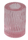 Pink Wavy Crystal Candlestick 2" — Shabbos Candlesticks, item 5077-10