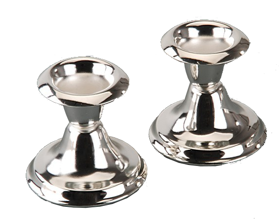 Set Mini Silver Plated Candlesticks 2.5" — Shabbos Candlesticks (A&M Judaica)