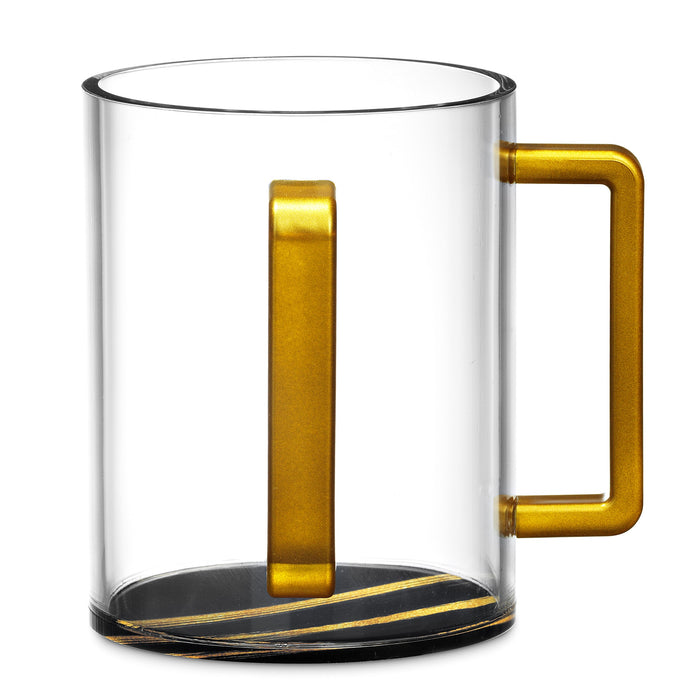 Premium Acrylic Washing Cup - Gold Trim & Marble Bottom — Netilas Yadayim Cup