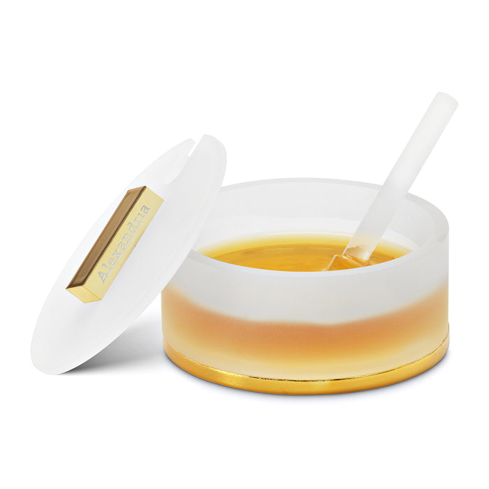 Alexandria Acrylic Round Honey Container — Judaica Decor