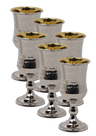 Set of 6 925 SC Silver Shot Glasses Gold Inside (65 ML 2.2 Oz) — Wine Decanter