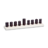 Strip Menorah Enamel Finish Pearl and Black 9/14 X 2 X 2" — Chanukah Menorah