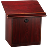 Mahogany 2 Tone Table Top Shtender with Door & Combination Lock 11.8 D X 15.75 with X 17" H