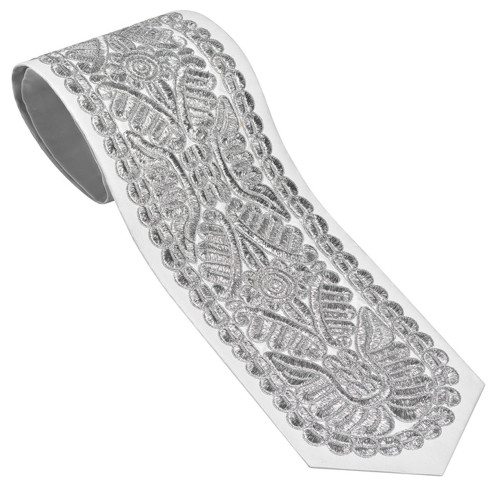 Gifluchten silver embroidered 3.5-inch atarah for tallis