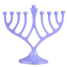 Classic Candle Menorah Purple 7" — Chanukah Menorah