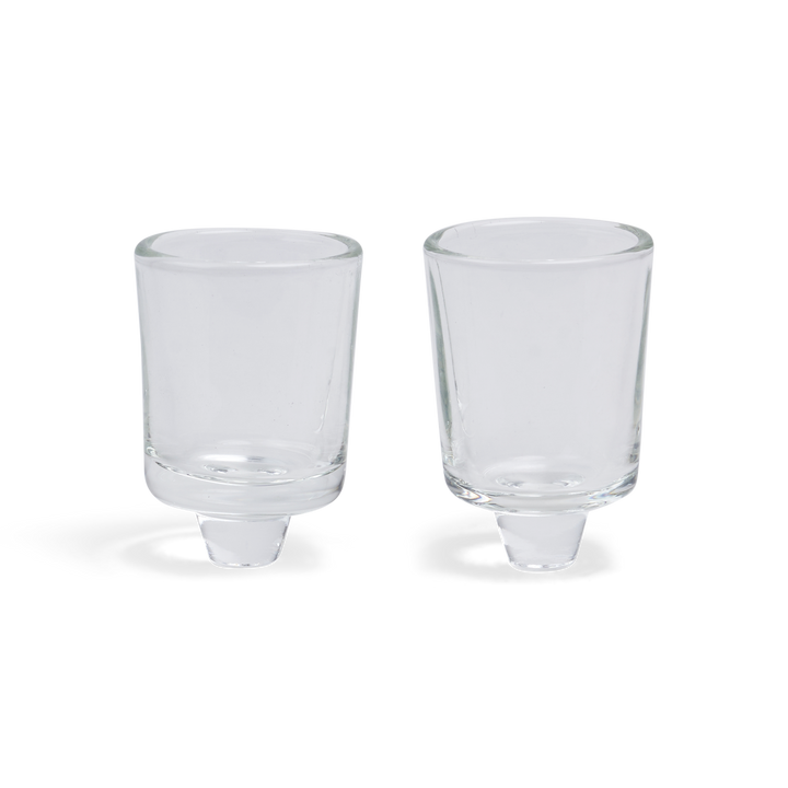 Glass Inserts for Neronim Holders Model 58131& 58130 — Shabbos Candlesticks (A&M Judaica)