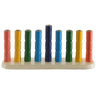 Strip Menorah Rainbow Colors 4" H X 2"D X 9"L — Chanukah Menorah