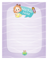 Nachas Note Pad Girl - 25 Sheets 4.25" X 5.50" — Sefer