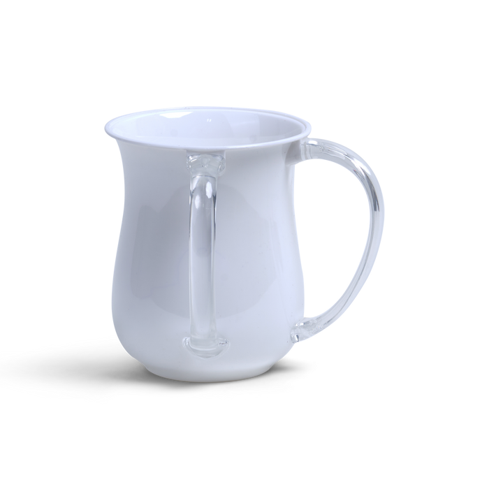 Acrylic Wash Cup Pearl with Clear Handles 5" (6 Pcs) — Netilas Yadayim Cup
