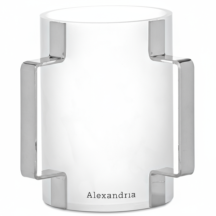 Alexandria Acrylic Wash Cup Silver Handle — Judaica Decor