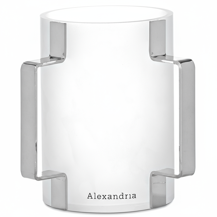 Alexandria Acrylic Wash Cup Silver Handle — Judaica Decor