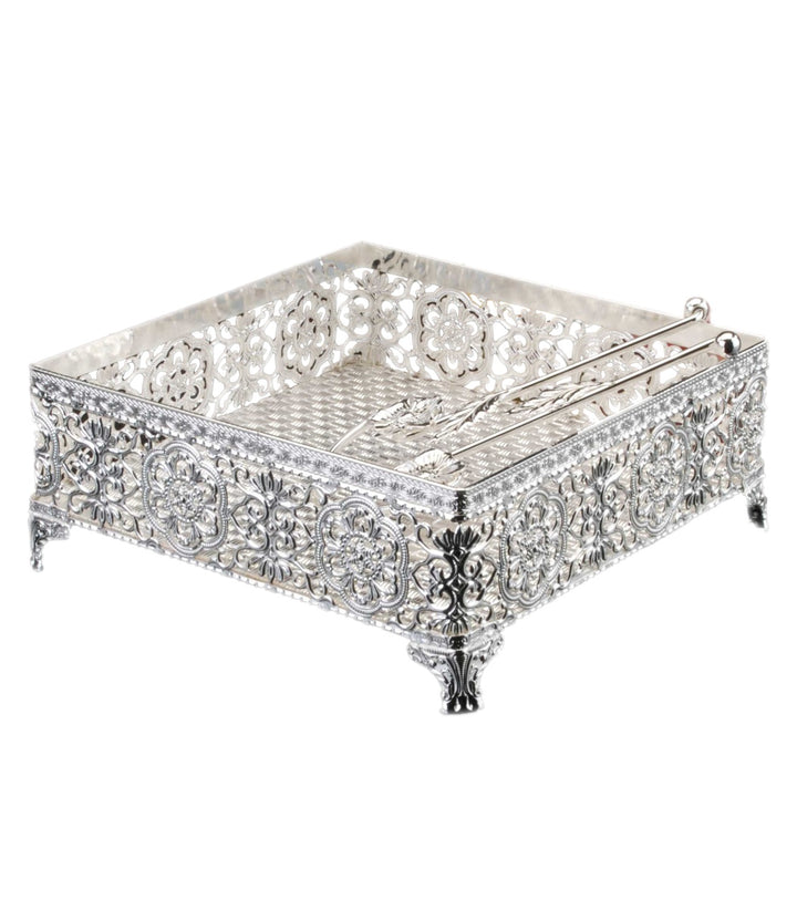 Flat Napkin Holder Silver Plated with Weighted Arm Silver Plated " (A&M Judaica)