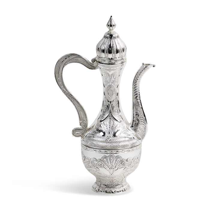 Chanukah Kriegel /Oil Bottle Silver Plated with Cover Filigree 8.5" — Judaica Decor