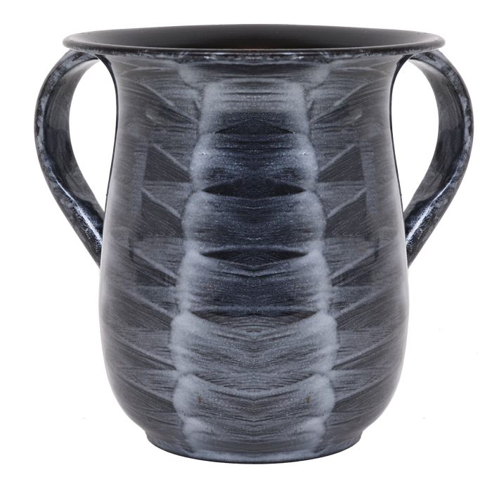 Washing Cup Powder Coated Silver Waves — Netilas Yadayim Cup