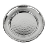 Tray for Kiddush Cup Stainless Steel Beaded Hammered 5"
