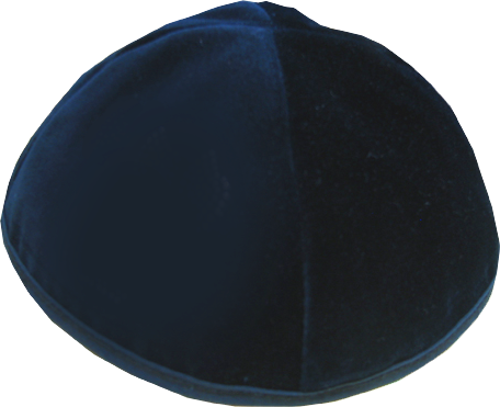 4 Part Navy Yarmulke with Rim Size 4 — Kippah (A&M Judaica)