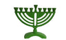 Mini Menorah Round Style Green 5.5" — Chanukah Menorah