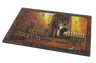 Chanukah Menorah Tray Tempered Glass -Menorah in Jerusalem Street 13.5 X 9.5"