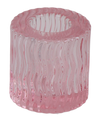 Pink Wavy Crystal Candlestick 2" — Shabbos Candlesticks