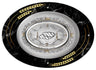 Camilletti Oval Challah Tray with 925 SP Silver 15.75x10.65" Black Marble with Gold Barley — Challah Board