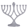 Classic Candle Menorah Grey 7" — Chanukah Menorah