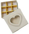 White Chocolate Box Divided Into 9 with a Transparent Window Like a Cream Heart — Gift Packaging