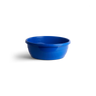 Royal blue round plastic washing bowl with rolled rim, side view