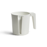 Pearl white two-handled plastic washing cup, side view