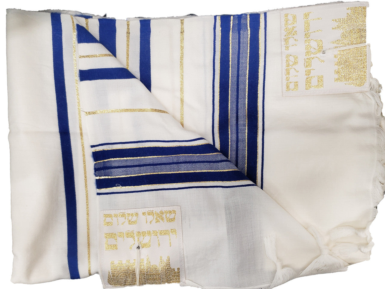 Traditional Wool Talis Blue and Gold - Image 3