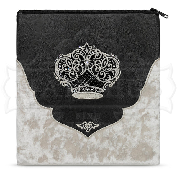 Bag #569 Black Faux Leather & White Crushed Velvet - Judaica Accessories