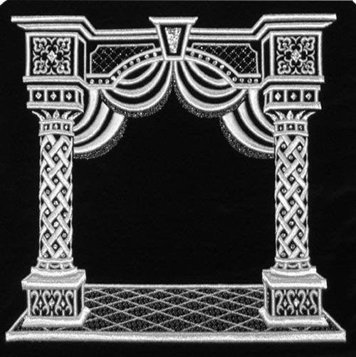 3D Column Canopy w- Curtain Velvet Bag #186 - Judaica Accessories