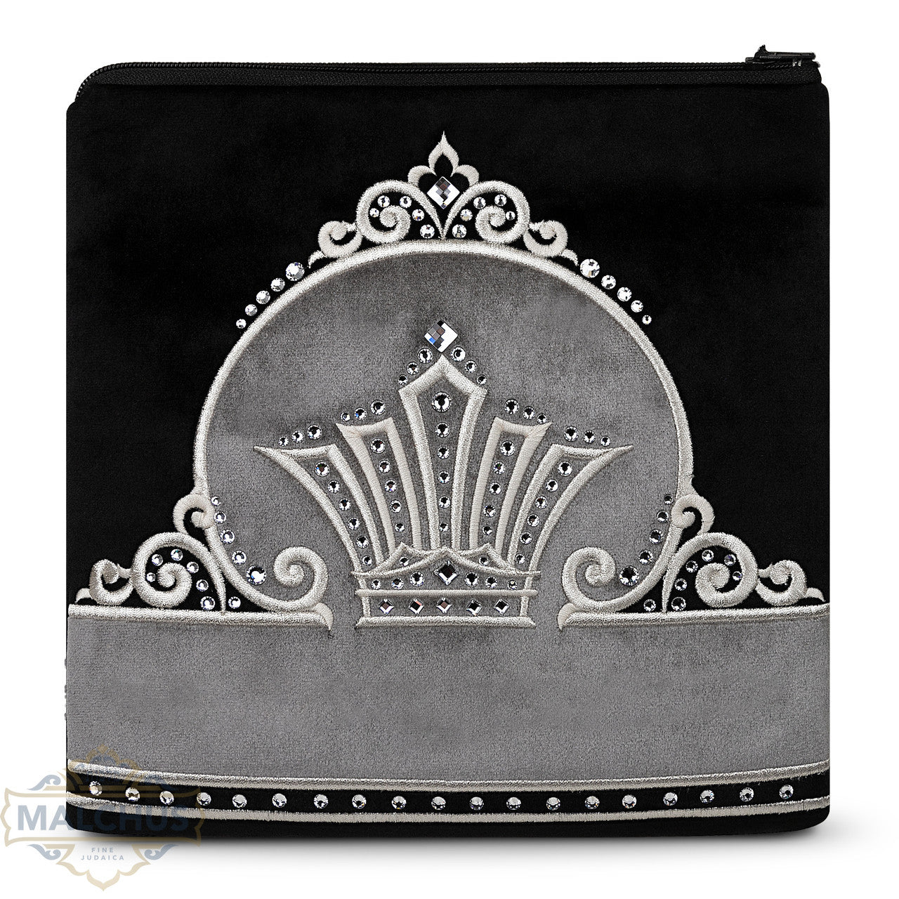 Bag #855 Black Velvet & Silver Emb - Judaica Accessories