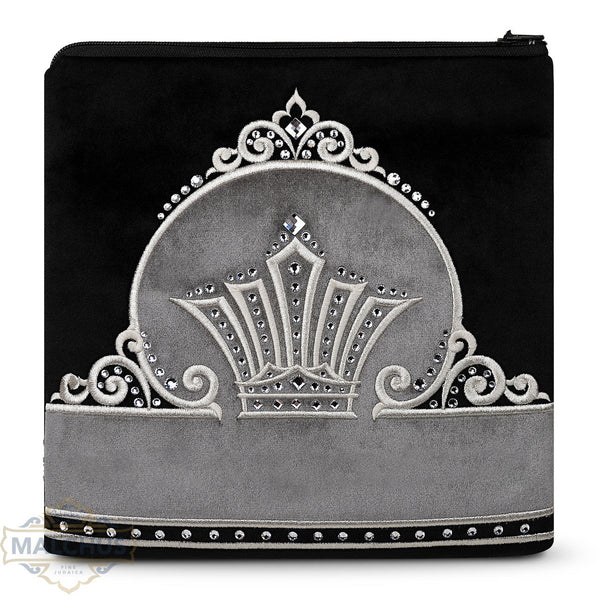 Bag #855 Black Velvet & Silver Emb - Judaica Accessories