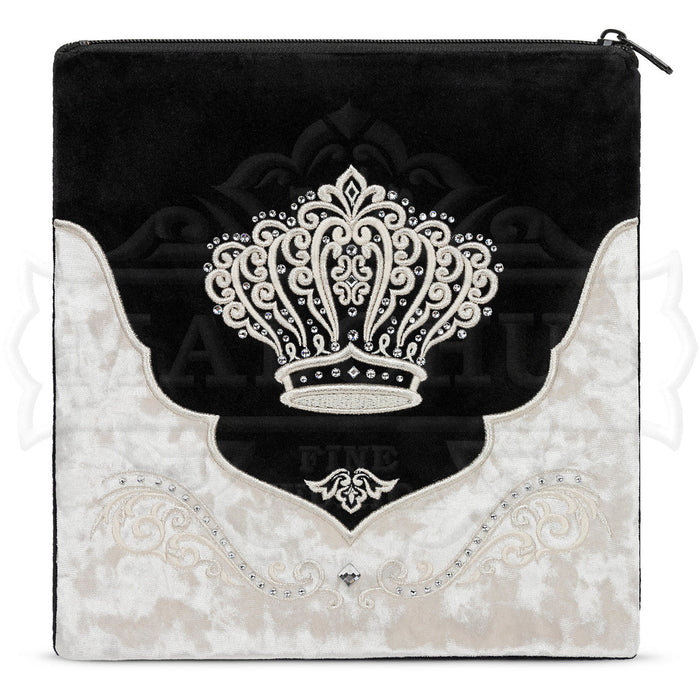 Design 561 black velvet bag with white velvet accents | Judaica Square Lakewood