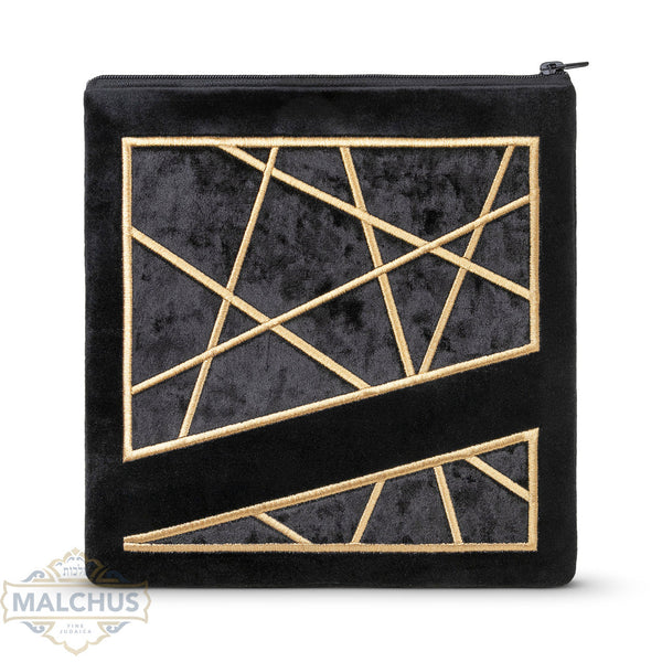 Bag #975 Black Velvet & Gold Emb - Judaica Accessories