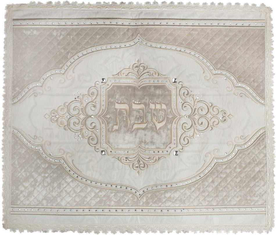Oval Quilted Brocade-Velvet Challah Cover #577 - Challah Covers