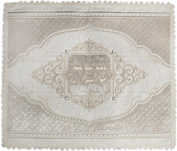 Oval Quilted Brocade-Velvet Challah Cover #577 - Challah Covers