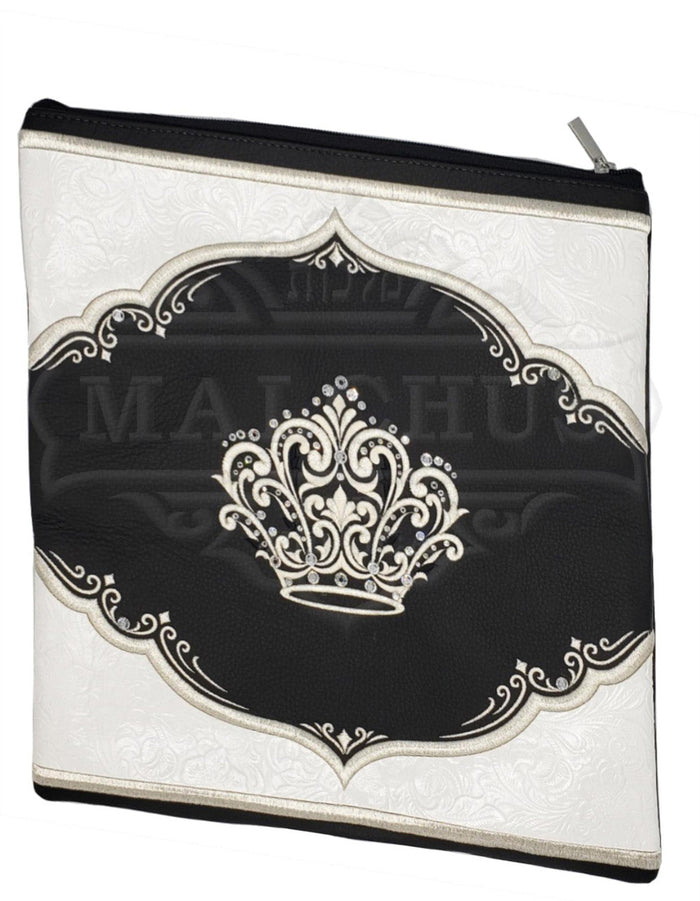 Floral leather tallis and tefillin bag in black or brown, design #3012 | Judaica Square Lakewood