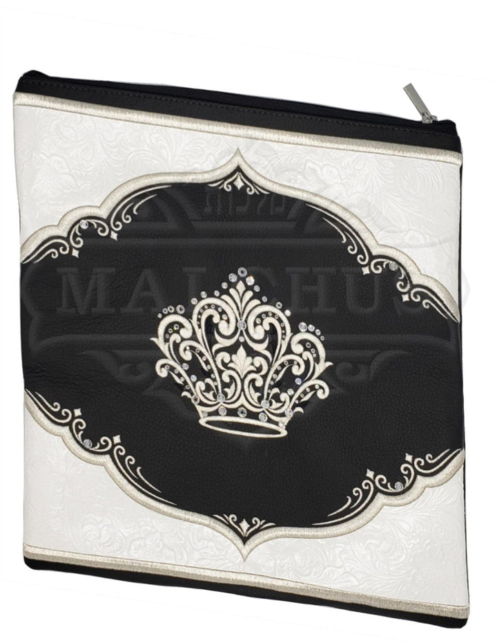 Floral leather tallis and tefillin bag in black or brown, design #3012 | Judaica Square Lakewood