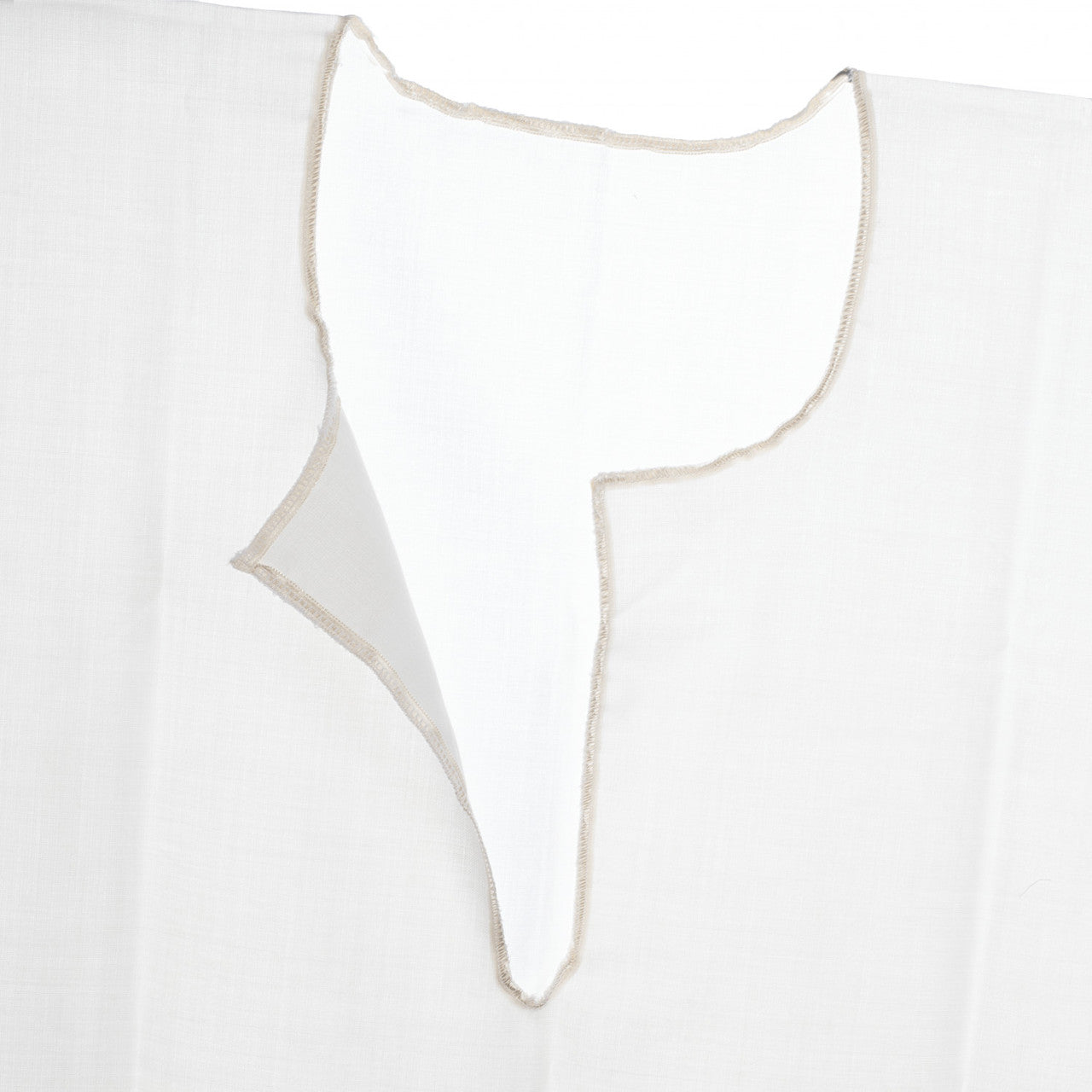 Wool White on White 1 Hole Keshiras Ashkenaz Tzitzis - Image 3