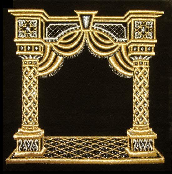 3D Column Canopy w- Curtain Velvet Bag #186 - Image 2